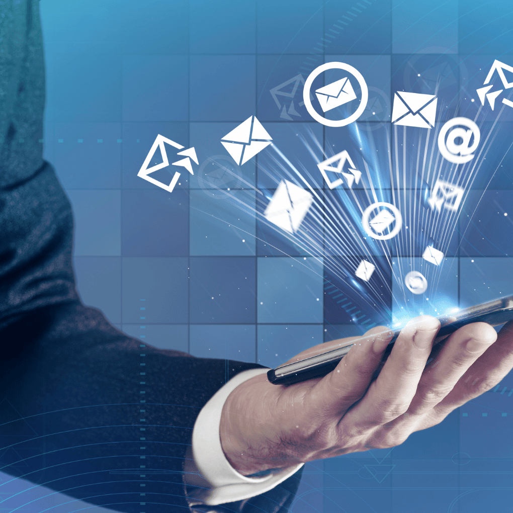 "mails coming from mobile screen"