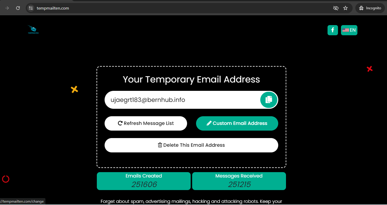 "disposable email custom email"