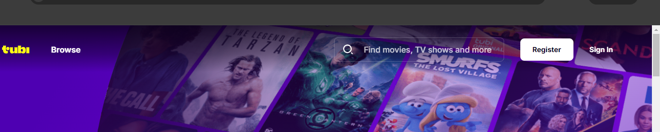 "movies website homepage"